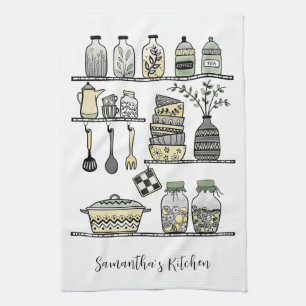 Personalisierter Boho-Chic moderner Farmhouse-Deko Geschirrtuch