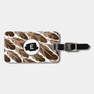 Personalisierter Boho Feather Monogram-Gepäckträge Gepäckanhänger