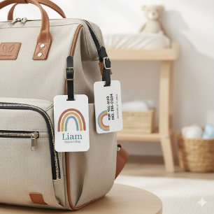 Personalisierter Boho-Regenbogen-Windeltaschenanhä Gepäckanhänger