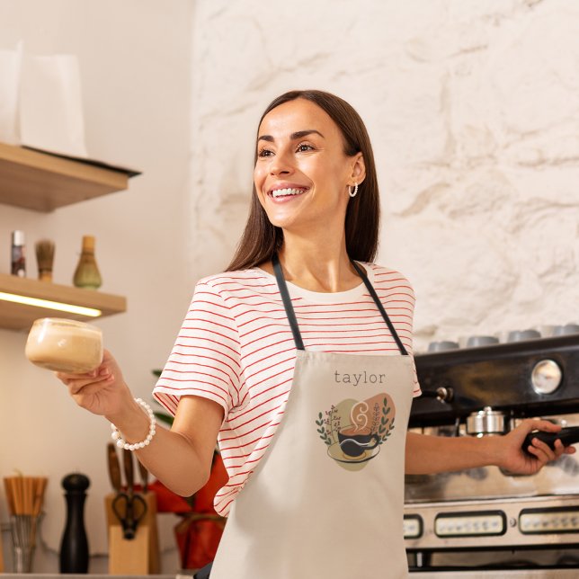 Personalisierter Boho Terracotta-Kaffee Schürze (Von Creator hochgeladen)