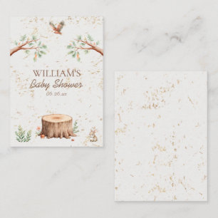 Personalisierter Boho-Wald-Babyshower-Hintergrund Visitenkarte