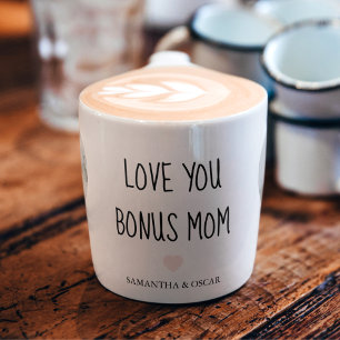 Personalisierter Bonus-Mama Lieb dich Bonus-Mama Espressotasse