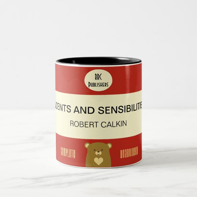 Personalisierter Boo-Bärn-Bucheinband - Zweifarbige Tasse (Mittel)