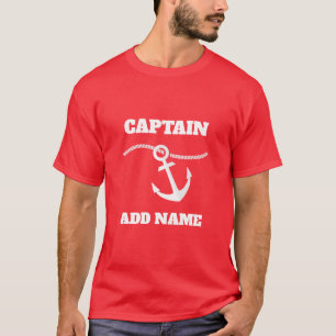 Personalisierter Boots-Kapitän Name T-Shirt
