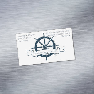 Personalisierter Boots Kapitän Vintage Nautical St Magnetische Visitenkarte