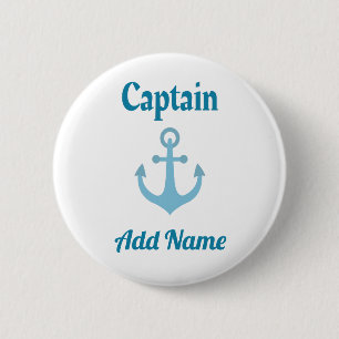 Personalisierter Bootsführer Anchor Button