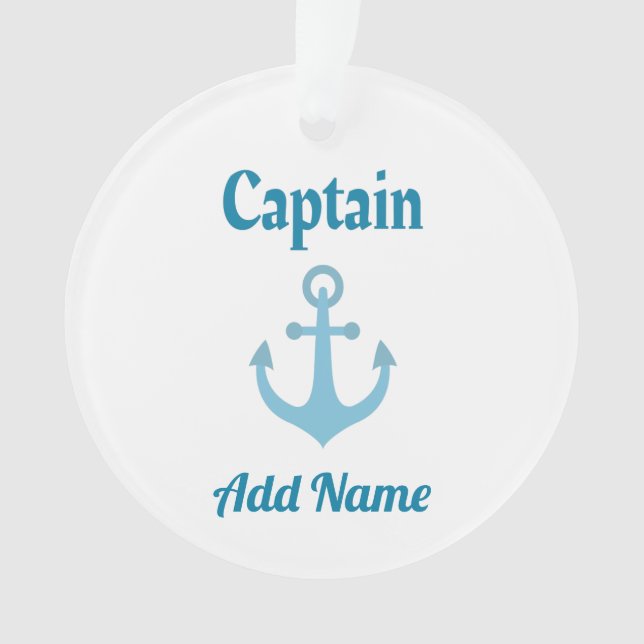 Personalisierter Bootsführer Anchor Ornament (Vorderseite)