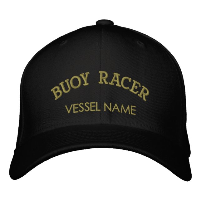 Personalisierter Bootsname Buoy Racer Hat Bestickte Kappe (Vorderseite)