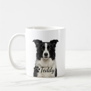 Personalisierter Border Collie Intense Gaze Hundeb Kaffeetasse