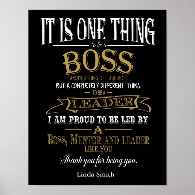 Personalisierter Boss Day Poster-Druck Poster (Vorne)