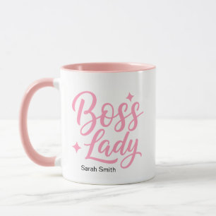 Personalisierter Boss Lady Becher Pinke Schrift-Ty Tasse