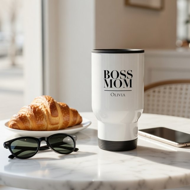 Personalisierter Boss Mom – Individuelles Geschenk Reisebecher (Von Creator hochgeladen)