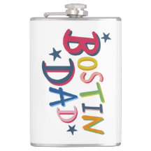 Personalisierter Bostin Vater Schwarzes Land Flasc