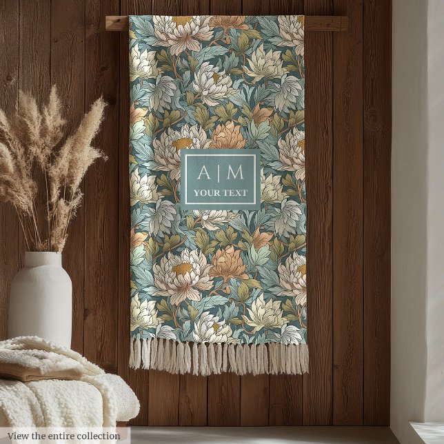 Personalisierter botanischer Ausdruck im Morris-St Fleecedecke (Lovely Morris style personalized botanical print Fleece Blanket)