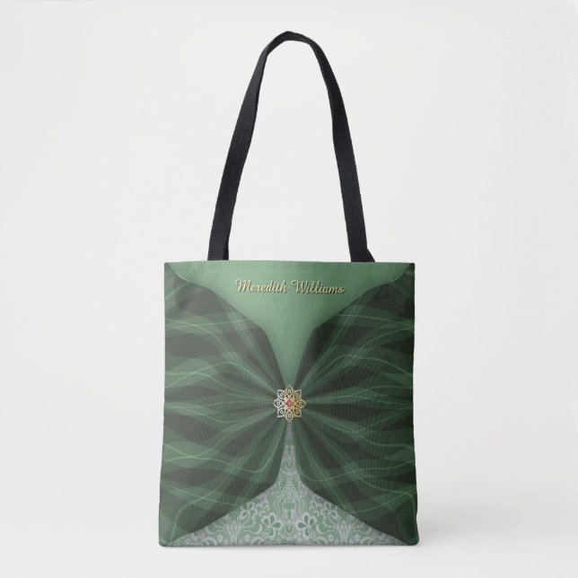 Personalisierter botanischer Baum-Juwel-Textil-Täu (Vorderseite)