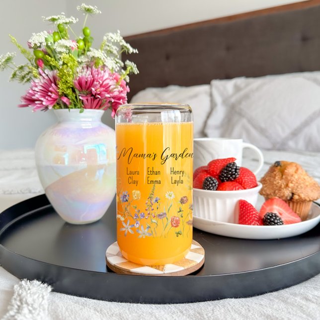 Personalisierter botanischer Mama-Garten Dosenglas (Von Creator hochgeladen)