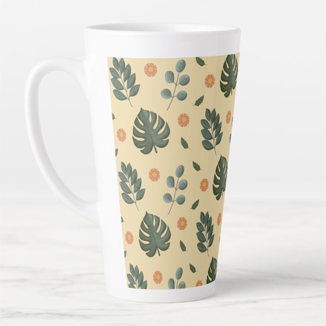 Personalisierter botanischer Name Creme und Salbei Milchtasse (Links)