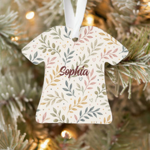 Personalisierter botanischer Olivenzweig-Sonderver Ornament