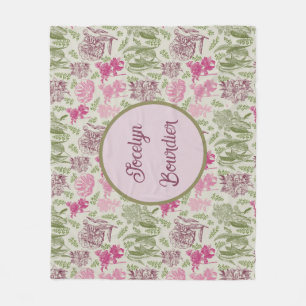 Personalisierter Botanischer Sage Peony Eukalyptus Fleecedecke