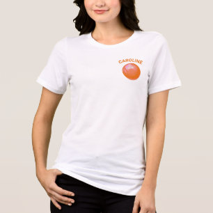 Personalisierter Bowling Club Team Name Rosa Orang Tri-Blend Shirt