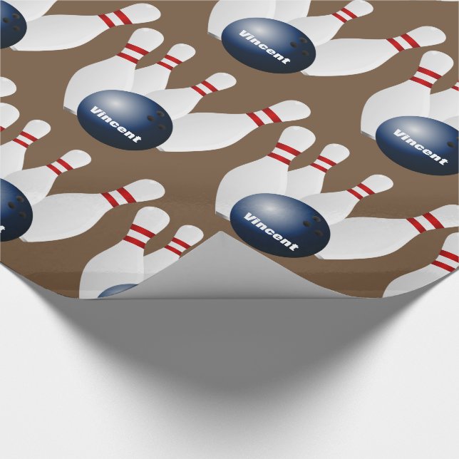 Personalisierter Bowling Geschenkpapier (Ecke)
