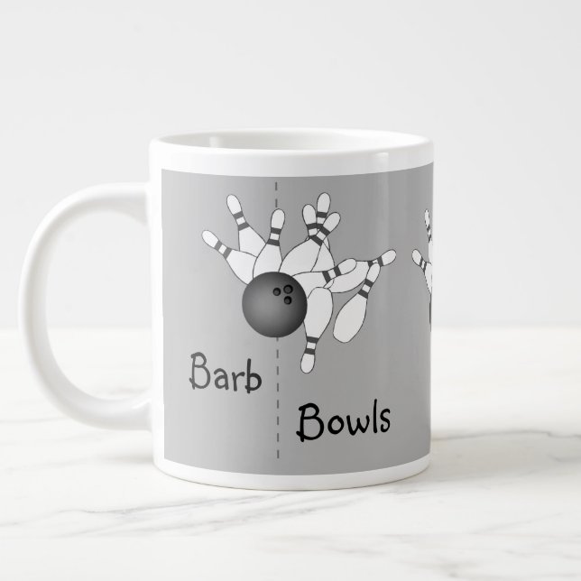 Personalisierter Bowling Jumbo-Tasse (Links)