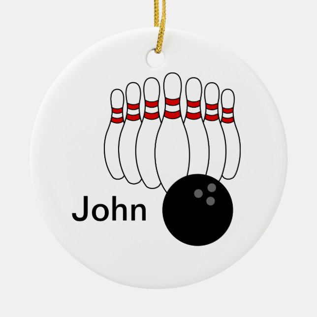 Personalisierter Bowling Keramikornament (Vorne)