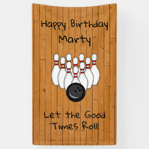 Personalisierter Bowling Themed Happy Birthday Banner