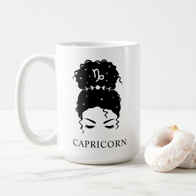 Personalisierter Bowling updo zodiac Capricorn Cof Kaffeetasse (Mit Donut)