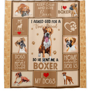 Personalisierter Boxer Dog Blanket, Dog Lover Gesc Duschvorhang