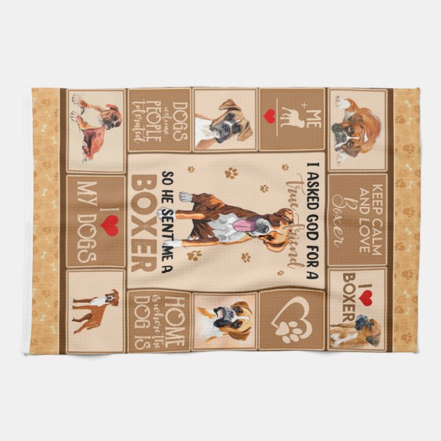 Personalisierter Boxer Dog Blanket, Dog Lover Gesc Geschirrtuch (Horizontal)