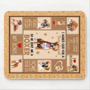Personalisierter Boxer Dog Blanket, Dog Lover Gesc Mousepad