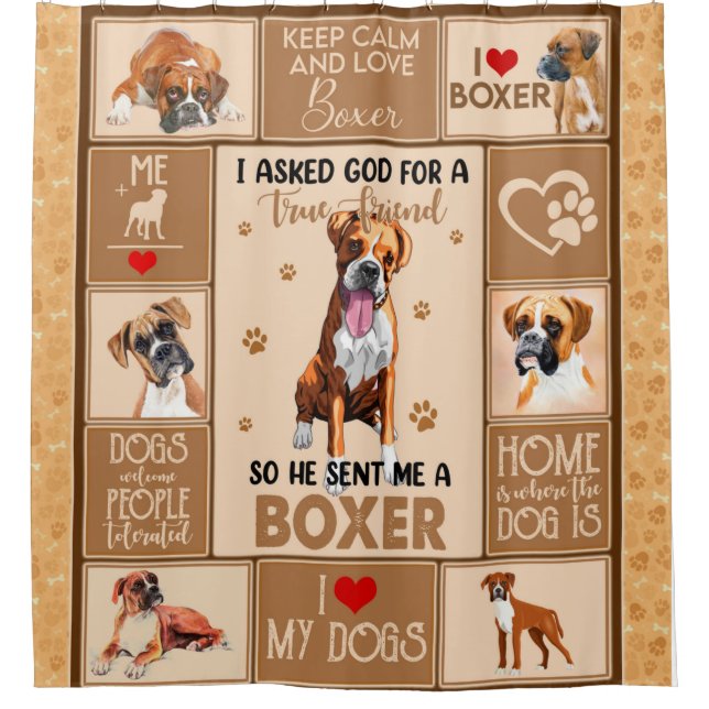 Personalisierter Boxer Dog Blanket, Duschvorhang (Vorderseite)