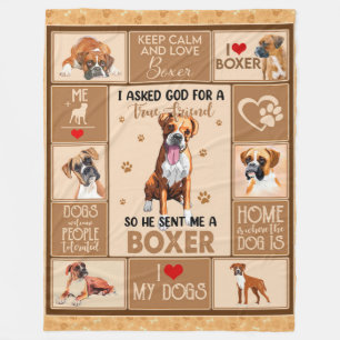 Personalisierter Boxer Dog Blanket, Fleecedecke