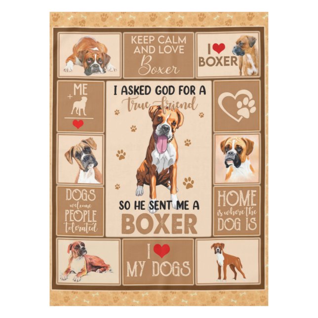 Personalisierter Boxer Dog Blanket, Tischdecke (Vorderseite)