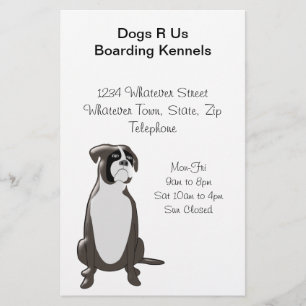 Personalisierter Boxer Dog Design Boarding Kennels Flyer