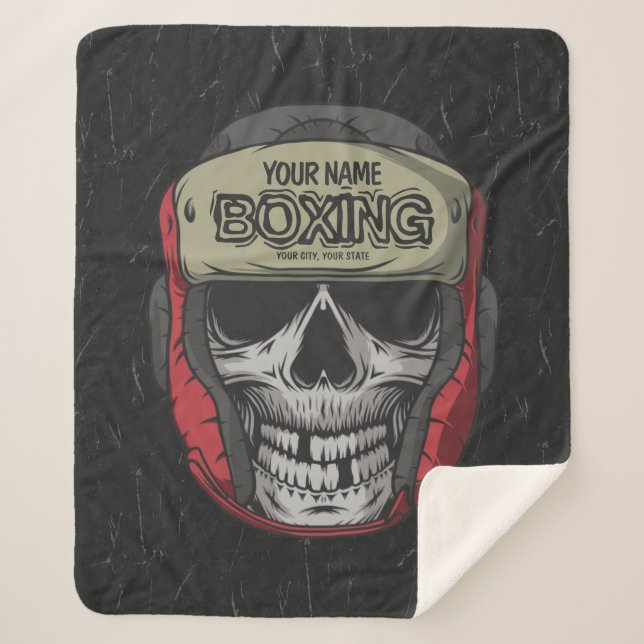 Personalisierter Boxer Fight Club Sherpadecke (Vorderseite)