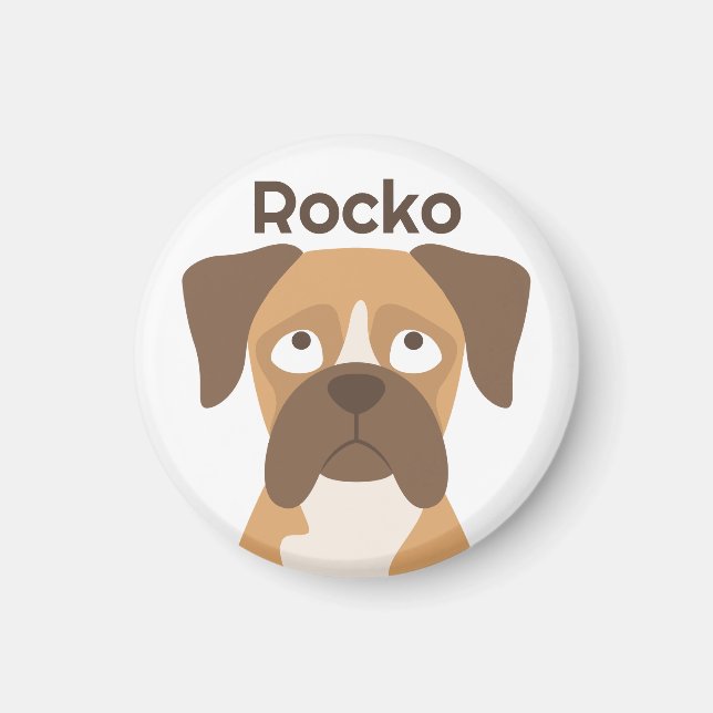 Personalisierter Boxer-Magnet, Boxerhund mit indiv Magnet (Vorne)