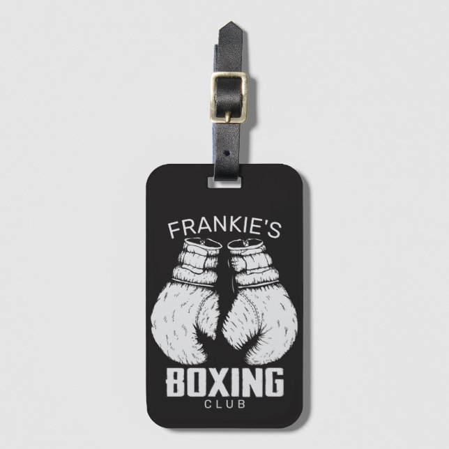 Personalisierter Boxklub Boxer Gym Fighter Handsch Gepäckanhänger (Vorderseite Vertikal)