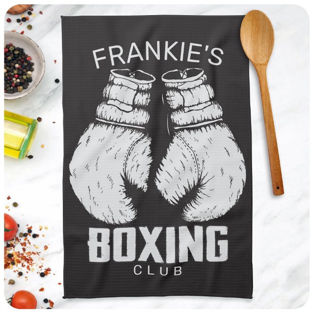 Personalisierter Boxklub Boxer Gym Fighter Handsch Geschirrtuch (Von Creator hochgeladen)