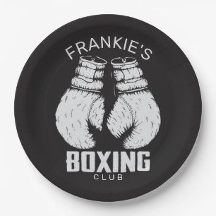 Personalisierter Boxklub Boxer Gym Fighter Handsch Pappteller
