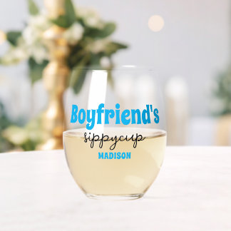 Personalisierter Boyfriend's Sippy Cup Weinglas Ohne Stiel