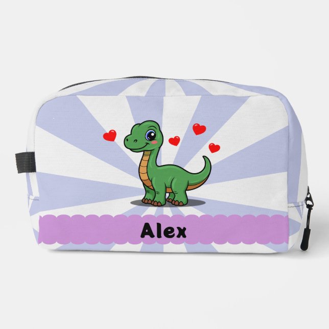 Personalisierter Brachiosaurus-Schulbedarfbeutel Waschbeutel (Vorderseite)