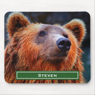 Personalisierter Braunbär Portrait Wildlife Foto Mousepad