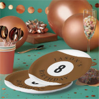 Personalisierter Brauner Billard-Poolball Geburtst