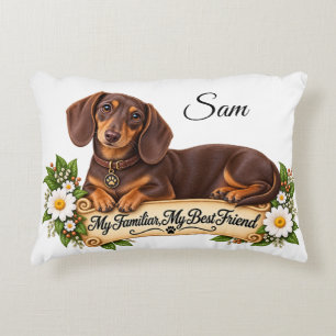 Personalisierter brauner Tannendachshund-Bester-Fr Dekokissen