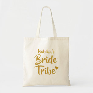 Personalisierter Braut Tribe Gold Herz Tragetasche