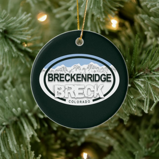 Personalisierter Breckenridge Colorado Rocky Mount Keramik Ornament (Baum)
