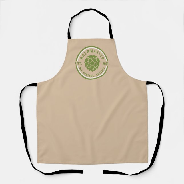 Personalisierter Brewmaster, Hopfen, Khaki, Green, Schürze (Vorderseite)