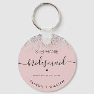 Personalisierter Bridesmaid-Glitzer-Konfetti-Effek Schlüsselanhänger